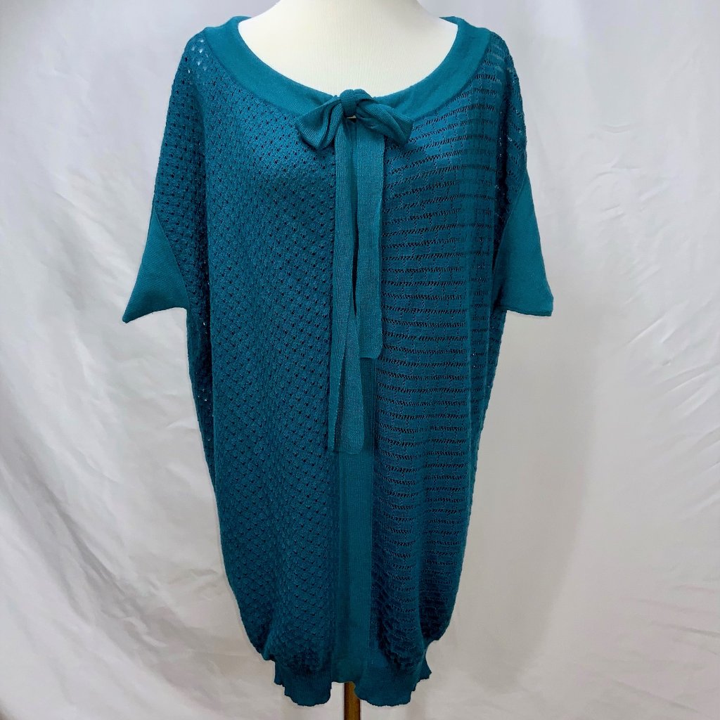 Nwt Missoni Mixed Knits Teal Sweater Dress It40 Lightweight New W/ Tags